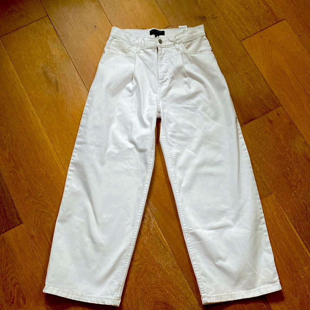BR- Wide Leg Crop White Jean